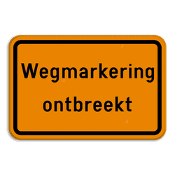 Verkeersbord SB250 F39 - Wegmarkering ontbreekt
