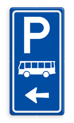 Parkeerroutebord E8d bus met pijl