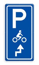 Parkeerroutebord E8m motor met pijl
