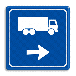 Verkeersbord - Routeverwijzing Vrachtwagen - reflecterend