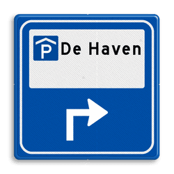 Verkeersbord - Parkeerplaatsverwijzing overdekt