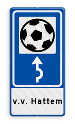 Routebord BW101 (blauw) - 1 pictogram met aanpasbare pijl en tekstvlak