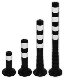 Poteaux Flexibles & Balise flexible en plastique noire/blanche - Ø80mm