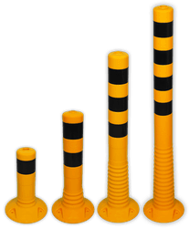 Poteaux Flexibles Anti-Stationnement - Balise Flexible en Plastique Jaune/Noir 80mm