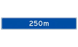 Verwijsbord object (blauw) - met afstand en eventueel pijlen