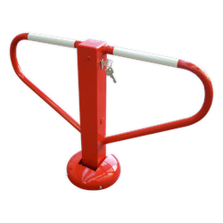 Barrière anti-stationnement de parking Crash Proof - rouge - rabattble - serrure cylindrée