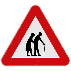 Verkeersbord SB250 - Overstekende ouderen