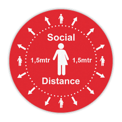 Vloersticker - Social distancing