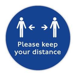 Autocollant de sol Keep Your Distance &ndash; Mod&egrave;le personnalisable