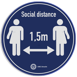 Veiligheidsbord Social Distance - 1,5m - UMC