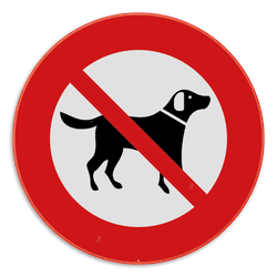 Panneau “Chiens sans laisse interdits” – signalisation extérieure
