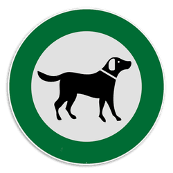Panneau d'autorisation - Chiens sans laisse