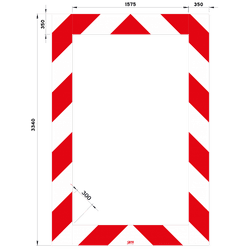 Kaderrand NL 2275x3340x350mm rood/wit Silca/VPD | Klasse 3