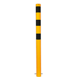 Poteau de protection Ø60mm à sceller - 900mm hors sol - Jaune/noir