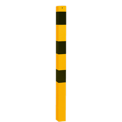 Poteau de protection carré 70x70mm à sceller - 900mm hors sol - Jaune/noir
