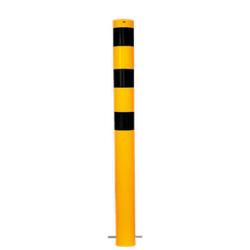 Poteau de protection Ø89x1400mm à sceller - Jaune/noir