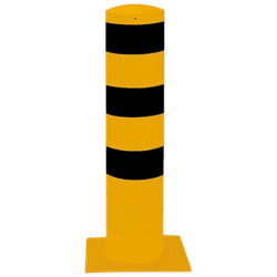 Poteau de protection Ø273x1500mm sur platine - Galvanisé ou jaune/noir