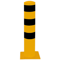Poteau de protection Ø193x1000mm avec pied, galvanisé ou jaune/noir