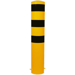 Rampaal Ø273x2000mm met grondmontage, verzinkt of geel/zwart