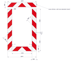 Kaderrand NL 2297x3335x300mm rood/wit Silca/VPD | Klasse 3