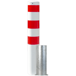 Poteau de protection amovible Ø193x1500mm - galvanisé ou blanc/rouge