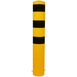 Poteau de protection Ø193x1500mm avec fixation dans le sol - galvanisé ou jaune/noir