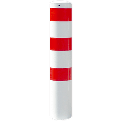Poteau de protection Ø273x2000mm à sceller - Galvanisé ou blanc/rouge