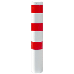 Poteau de protection Ø193x2000mm à sceller - Galvanisé ou blanc/rouge