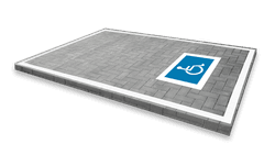 Wegmarkering mindervalide - symbool rolstoel blauw wit