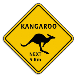Verkeersbord Australië - Kangaroo