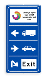 Parkeerroutebord 3 richtingen met pijlen