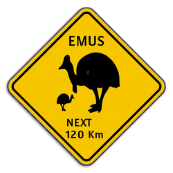 Verkeersbord Australië - Emu