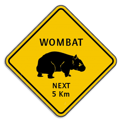 Verkeersbord Australië - Wombat