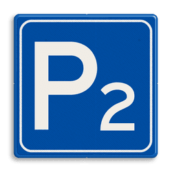 Verkeersbord aanduiding parkeerplaats met nummer - reflecterend