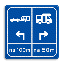 Parkeerbord E8n Camper en caravan met pijl