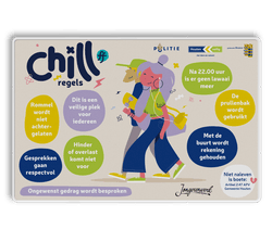 Campagnebord reflecterend - Chill regels - na 22.00 uur