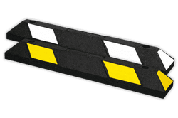 Butée de parking en caoutchouc - 900x150x100mm - réfléchissant jaune ou blanc