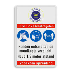 Informatiebord COVID-19 - maatregelen met eigen logo