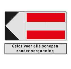 Scheepvaartbord 3450x2400mm ( 5 delig) BPR A.1 - F.2.a + F.3 aanvullende aanduiding