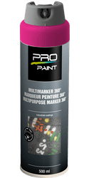 Spray de marquage fluorescent rose 360&deg; &ndash; 500ml