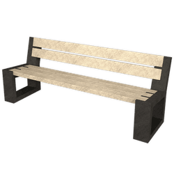 Banc public bicolore avec dossier en plastique recycl&eacute; - Govaplast - mod&egrave;le Matrix