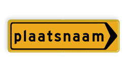 Omleidingsbord - T104r - plaatsnaam - Werk in uitvoering