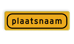 Omleidingsbord - T104-1 - plaatsnaam - Werk in uitvoering