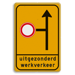 Omleidingsbord - WIU L10-01rdC01t-ob - uitgezonderd werkverkeer