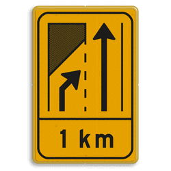 Omleidingsbord WIU T32-2r met afstand geel/zwart