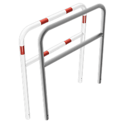 Barrière de guidage en acier - avec barre centrale - 1000x1200mm - montage dans le sol