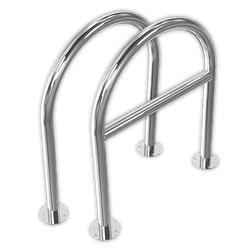 Fahrradb&uuml;gel Edelstahl (rund) 650x800x48mm mit Querholm - zum Aufd&uuml;beln