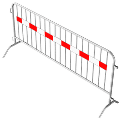Dranghek staal 18kg - 250cm - 18 spijlen - rood wit reflecterende strip