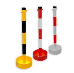 Poteau de guidage mobile &Oslash;60 mm avec pied rond ouvert &Oslash;300 mm