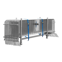 Absperrgitter aus Stahl 2500 mm &ndash; 15er-Set mit Transportgestell